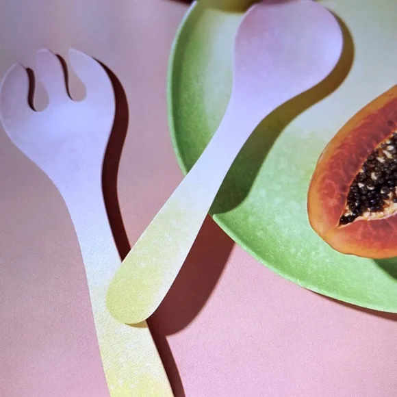 Decaled Bamboo Fiber Ombré Serving Set - Picture 3 of 3